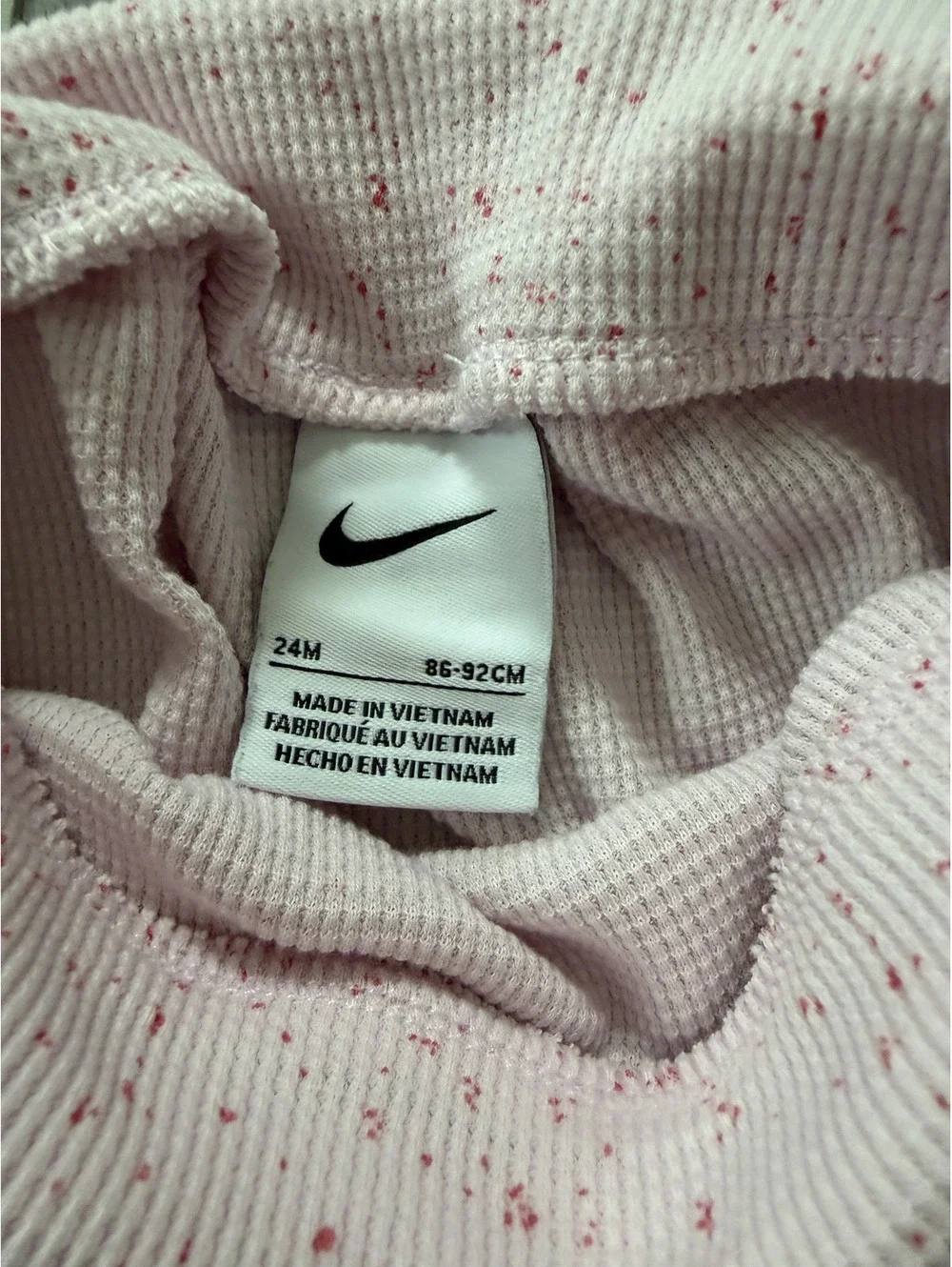 Nike 2 piece Matching set thermal waffle speckled bottoms size 24 months